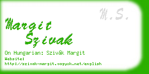 margit szivak business card
